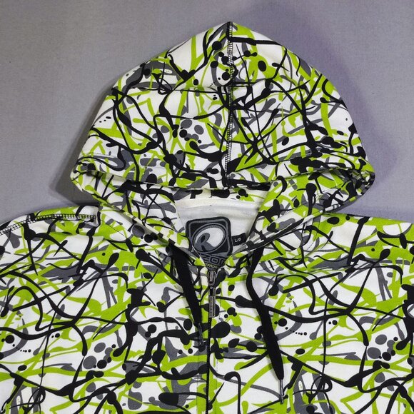 RipZone activewear full zip hoodie / jacket men's youth size L white black green - Picture 2 of 9